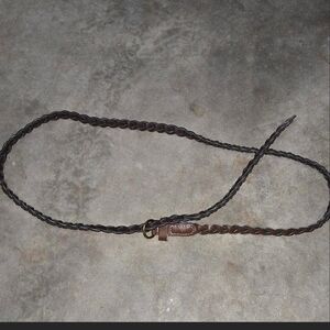 Braided Brown Leather Men’s Belt
